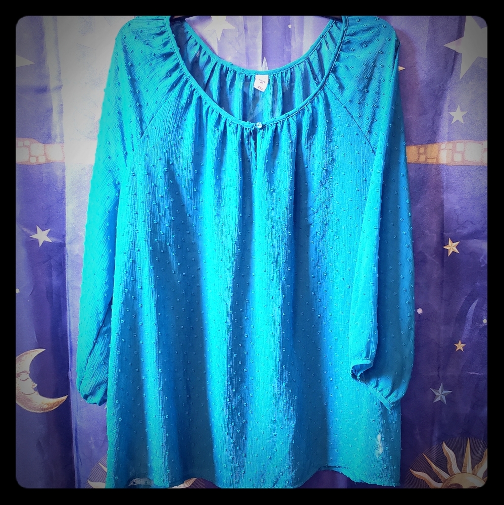 Beautiful Teal / greenish sheer top, Old Navy
